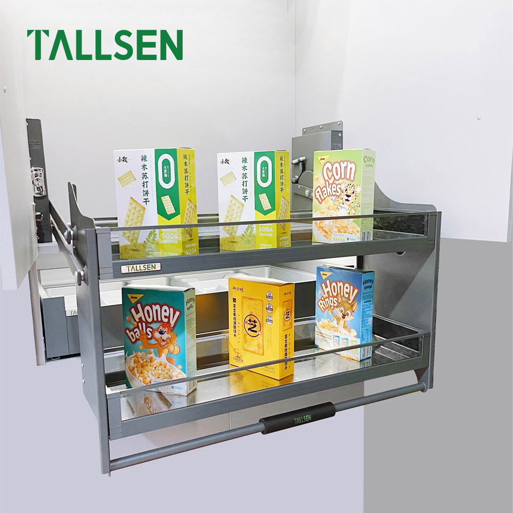 Glass pull down basket