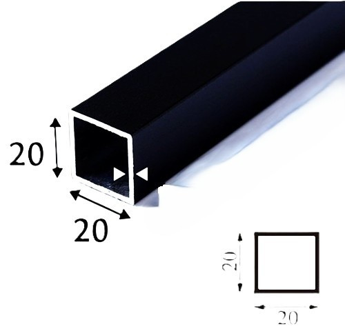 قطاع مربع 2*2 عوارض ارفف ديكور اسود 3.5م كود